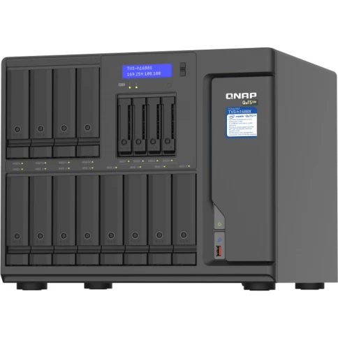 Сетевое хранилище без дисков/ ENTERPRISE QNAP TVS-h1688X-W1250-32G QTS hero NAS, 12 x 3.5 "/ 2.5", 4 x 2.5 ", 2 x M.2 NVMe, 4 x 2.5 GbE BASE-T, 2 x 10 GbE BASE-T , HDMI port.Intel Xeon W-1250 3.3 GHz (4.7 GHz), 32 GB DDR4 ECC. фото 2