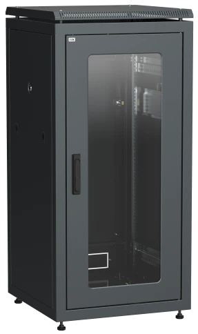 ITK Шкаф сетевой 19" LINEA N 18U 600х800 мм стеклянная передняя дверь черный фото 2