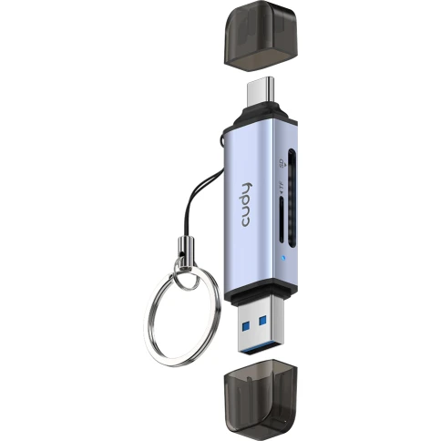 Кардридер/ 2-IN-1 USB 3.0 SD/TF Card Reader, Dual USB (1xUSB-A 3.0 + 1xUSB-C 3.1), 1xSD 3.0(Up to 150MB/s), 1xTF 3.0(Up to 150MB/s), UHS-I  (SD/SDHC/SDXC), Supports dual-card simultaneous working, windows/Mac/Linux фото 3
