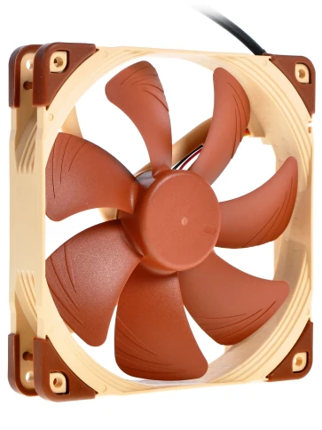Кулер для корпуса/ Case Cooler Noctua NF-A14 FLX (140x140x25mm, 3-pin, 67.98FM, 19.2dBA, 1200RPM, Beige/Brown) фото 4