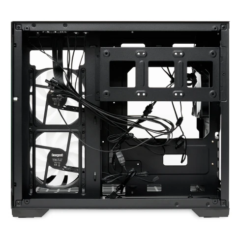 Корпус без блока питания/ Case HSPD F330, Panoramic Mini-tower, Black, TG, 0.5 SPCC, 3x120mm ARGB (FN027) mATX, mITX 160/400/200mm 1x2.5", 2x3.5", 4xPCI 1xUSB-C 3.0, 2xUSB-A1.0 428x280x375mm фото 6