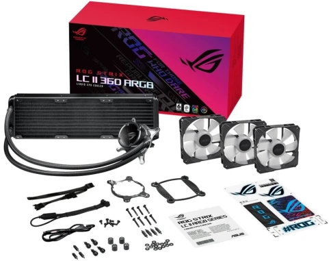 Система водяного охлаждения ASUS ROG Strix LC II 360 ARGB Soc-AM4/1151/1200/2066/1700 черный 4-pin 37.6dB Al Ret (90RC00F1-M0UAY4) [90RC00F1-M0UAY4] фото 5