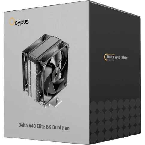 Кулер для процессора/ CPU Cooler Ocypus Delta A40 Elite BK Dual FAN (220W, 4-pin PWM, 156.7mm, Al/Cu, 4x6mm, 2x120mm, 73CFM, 29dBA, 2000RPM, S: 1851/1700/1200/115X, AM5/AM4, black) фото 8