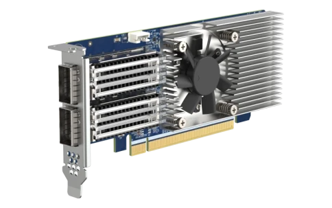 сетевая карта/ QNAP QXG-100G2SF-CX6 Dual Port 100 GbE SFP28 Network Card PCIe Gen4 x16 фото 1
