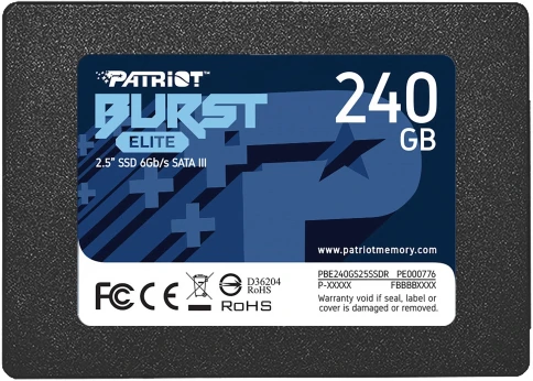 Твердотельный накопитель Patriot SATA-III 240GB PBE240GS25SSDR Burst Elite 2.5" [PBE240GS25SSDR] фото 1