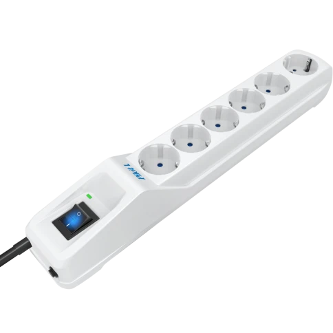 Сетевой фильтр Pilot L GP 6 розеток (5 евро + 1GP) 10 м/ Surge protector Pilot L GP 6 outlets (5 EUR + 1GP) 10 m white фото 3