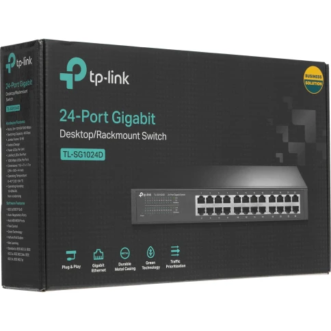 Коммутатор/ 24-port Gigabit Desktop/Rachmount Switch, 24 10/100/1000M RJ45 ports, 13-inch steel case фото 8