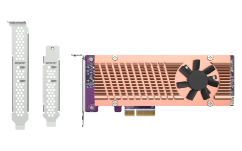 Плата расширения/ QNAP QM2-2P-344A 2 x M.2 22110 or 2280 PCIe (Gen3 x4) NVMe SSD slots, Low-profile flat and Full-height brackets included. фото 1