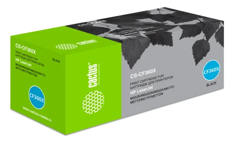 -/ Картридж лазерный Cactus CS-CF360X CF360X черный (12500стр.) для HP CLJ M552dn/M553dn/M553N/M553x фото 2