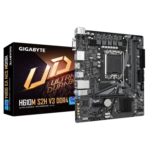 Материнская плата/ MB GIGABYTE INTEL H610 s1700, 2xDDR4(64GB), D-SUB/HDMI 2.1/2xDP, 1xPCIe 4.0x16, 1xPCIe 3.0, 1xLAN, 4xSATA 6Gb/s, 1xM.2, 2xUSB 3.2, 4xUSB 2.0, 1xPS/2, mATX фото 4