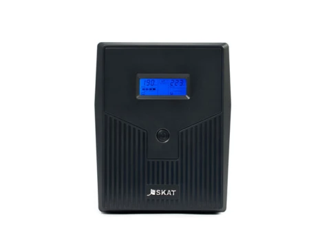 461 SKAT-UPS 2000-IN-2x9 ИБП Line interactive, 220 В, 2000ВА/1200Вт, LCD, 2 АКБ 9Ач, вых. роз 2Schuko + 2 C13, USB, RJ45,  внутр. меандр. стабилизация напряжения, ШГВ 158х198х380, вес 10.5кг фото 2