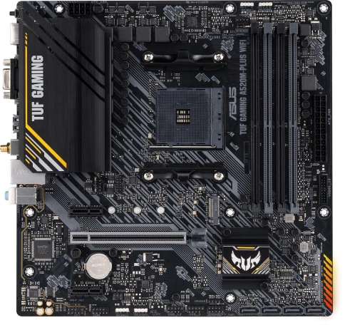 Материнская плата ASUS TUF GAMING A520M-PLUS WIFI Soc-AM4 AMD A520 4xDDR4 mATX AC`97 8ch(7.1) 2xGgE RAID+VGA+HDMI+DP [TUF GAMING A520M-PLUS WIFI] фото 2