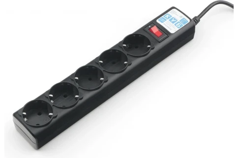 Фильтр-удлинитель Power Cube 1.9м 5 розеток (черный графит) 10А/2,2кВт/ Surge protector Power Cube 1.9 m 5 outlets (Black graffite) 10A / 2.2kW фото 3