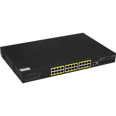 Коммутатор/ 24-Port Layer 3 Managed Gigabit PoE+ Switch with 4 10G SFP Slots, 400W фото 1
