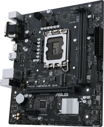 Материнская плата ASUS PRIME H610M-R D4-SI Soc-1700 Intel H610 2xDDR4 mATX AC`97 8ch(7.1) GbLAN+VGA+DVI+HDMI White Box [PRIME H610M-R D4-SI] фото 4