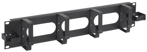 ITK Кабельный органайзер 2U 2 боковых горизонт. и 4 вертик. кольца, черный фото 1