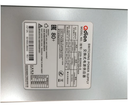 Блок питания серверный/ Server power supply Qdion Model U2A-B20600-S P/N:99SAB20600I1170111 2U Single Server Power 600W Efficiency 80 Plus Standard, Cable connector: C14 фото 2
