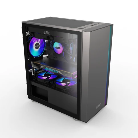 Корпус без блока питания/ Case PCCooler LM300 ARGB BK, Mini-Tower, TG, 1x120mm ARGB, 1xUSB-A 3.0 + 2xUSB-A 2.0, mATX, mITX Black фото 3