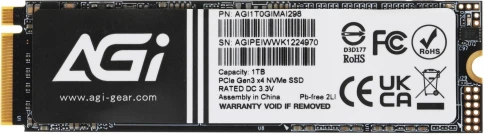 Твердотельный накопитель AGi PCIe 3.0 x4 1TB AGI1T0GIMAI298 AI298 M.2 2280 фото 1