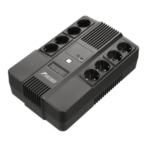 ИБП POWERMAN Brick 650 PLUS, линейно-интерактивный, 650ВА, 360Вт, 4 евророзетки с резервным питанием, 4 евророзетки с фильтрацией, USB, защита RJ45/RJ11, батарея 12В 7Ач 1 шт., 293мм х 202мм х 93мм, 4.5 кг./ UPS POWERMAN Brick 650 PLUS, line-interactive, фото 3