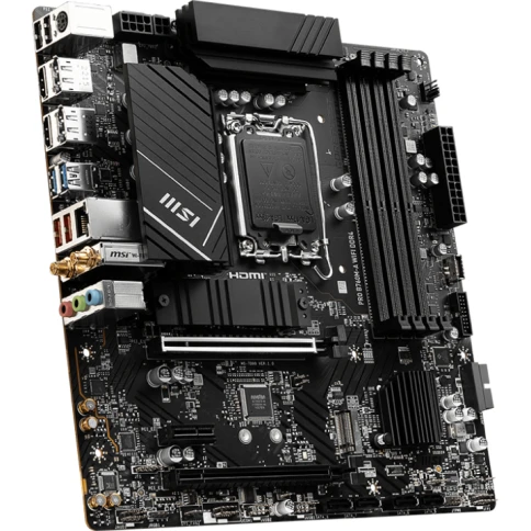 Материнская плата/ MB MSI INTEL B760 s1700, 4xDDR4(128GB), 2xHDMI 2.1/2xDP, 1xPCIe 4.0x16, 1xPCIe 3.0x16, 1xPCIe 3.0, 1xLAN (2.5GbE), Wi-Fi, BT, 4xSATA 6Gb/s, 2xM.2, 4xUSB 3.2, 2xUSB 2.0, 1xPS/2, mATX фото 3