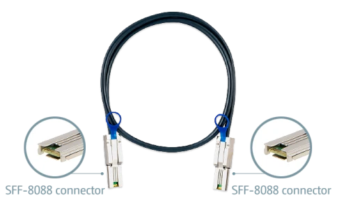Кабель/ QNAP CAB-SAS05M-8088 mini SAS cable (SFF-8088), 0.5 m фото 3