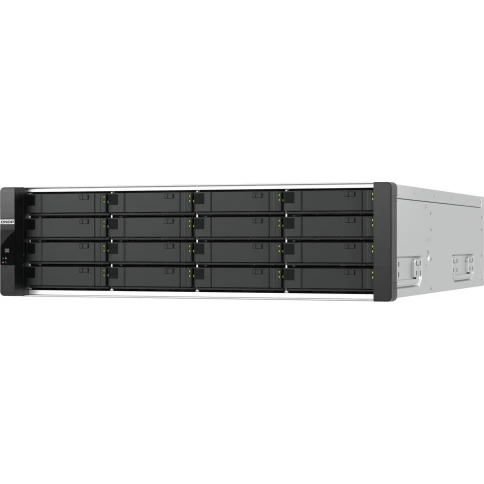 Сетевое хранилище без дисков/ Enterprise QNAP ES1686dc-R2-2123IT-64G Network RAID drive, two controllers, 16 3.5"/2.5" SAS 12 Gbps bays, rack-mounted, 2 power supplies, 2 x Intel Xeon D-2123IT, 2.2 GHz (3.0 GHz), 64 GB DDR4. фото 2