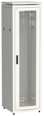 ITK Шкаф сетевой 19" LINEA N 42U 600х600 мм перфорированная передняя дверь серый фото 2