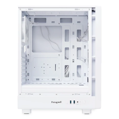 Корпус без блока питания/ Case HSPD M510, Mesh Mid Tower, White, TG, 0.5 SPCC, 4x120mm ARGB (Orbis F1) ATX, mATX, mITX 180/280/160mm 1x2.5", 1x3.5", 7xPCI 2xUSB-A 3.0 517x277x418mm фото 6