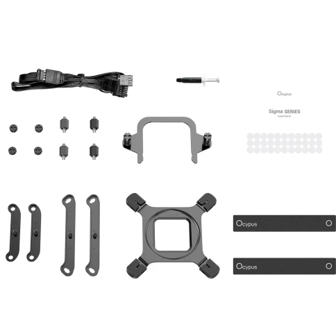 Система жидкостного охлаждения/ Water Cooling System Ocypus Sigma L36 BK ARGB (300W, 360mm, LED, Black, ARGB/ Fans: 3x120mm, 73CFM, 2000RPM/ Pump height 99mm, 27dBA, 3100RPM, Rad thickness 27mm/ S: 1851, 1700, 1200, 115X, AM5, AM4) фото 6