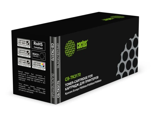 -/ Картридж лазерный Cactus CS-TK3170 TK-3170 черный (15500стр.) для Kyocera Ecosys P3050dn/P3055dn/P30 фото 3