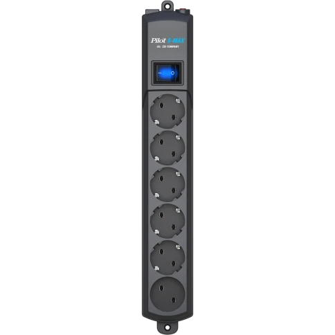 Сетевой фильтр Pilot S Max (5 евро + 1GP), 16А/3.5кВа, автомат, 5 м, графит/ Surge protector Pilot S Max (5 euros + 1GP), 16A/3.5kVA, automatic, 5 m, graphite фото 2