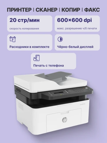 Лазерное МФУ/ HP Laser 137fnw фото 3