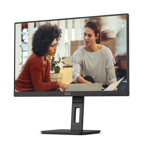 AOC 24E3QAF 23.8'', 1920x1080, IPS, 75hz, 20M:1, 300cd, 4ms, VGA, HDMI 1.4, DP 1.2, Speakers, H. adj 150mm, pivot, VESA, 3Y, Black фото 3