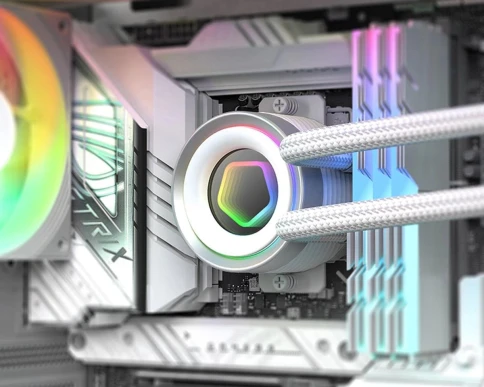 Система водяного охлаждения ID-Cooling FX240 Inf ARGB Soc-AM5/AM4/1200/1700/1851 белый 4-pin 27.2dB Al+Cu 300W Ret (FX240 INF WHITE) фото 7