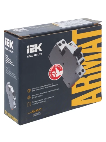 ARMAT АВДТ B06S 1P+NP B6 30мА тип AC (18мм) IEK фото 2