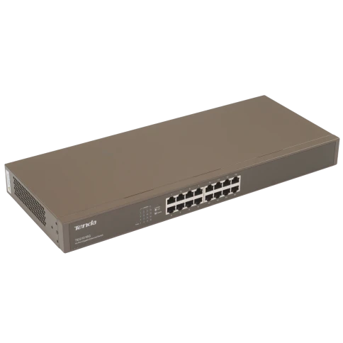 Коммутатор/ Tenda TEG1016G Коммутатор неуправляемый, 16 портов, 16x1 Гбит/с, установка в стойку, металлический корпус фото 1