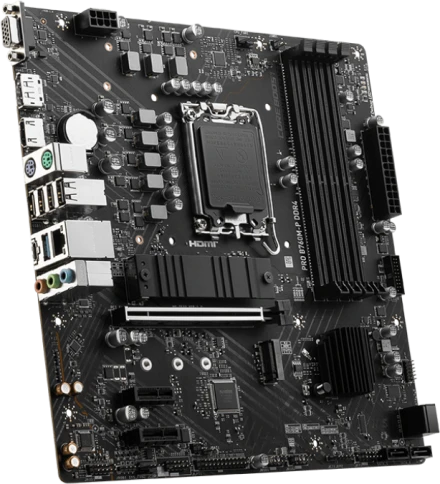 Материнская плата/ MB MSI INTEL B760 s1700, 4xDDR4(128GB), D-SUB/HDMI 1.4/DP, 1xPCIe 4.0x16, 2xPCIe 4.0, 1xLAN, 4xSATA 6Gb/s, 2xM.2, 1xUSB-C, 1xUSB 3.2, 4xUSB 2.0, 2xPS/2, mATX фото 4