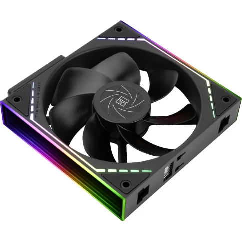 Кулер для корпуса/ Case Cooler Thermalright TL-M12QR Reverse (124x120x25mm, 4-pin PWM, ARGB, 47.6CFM, 23.2dBA, 1500RPM, Black) фото 5