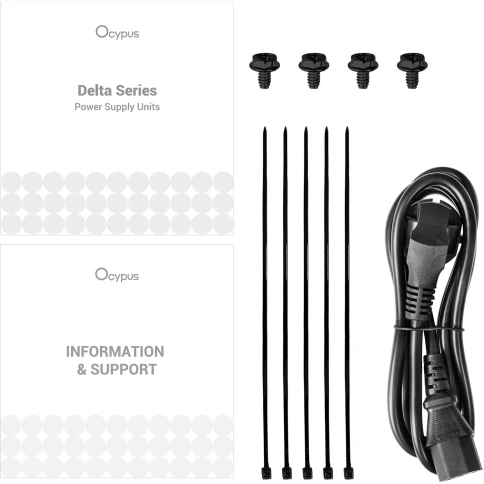Блок питания ПК/ Power Supply Ocypus Delta P750, 750W 80+ Bronze (ATX, 3.1, Non modular, 1x24(20+4)pin, 2xCPU 8(4+4)pin, 3xPCIe*2 8(6+2)pin, 1x12V-2x6, 8xSATA3 , Active, 120x120mm, 150x140x86mm, APFC, black) фото 6