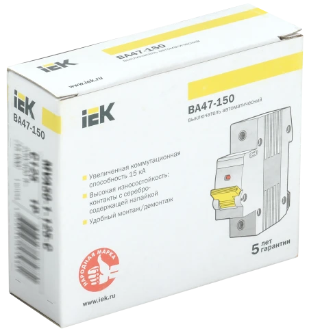 KARAT Авт. выкл. ВА47-150 1P D 100А 15кА IEK фото 2