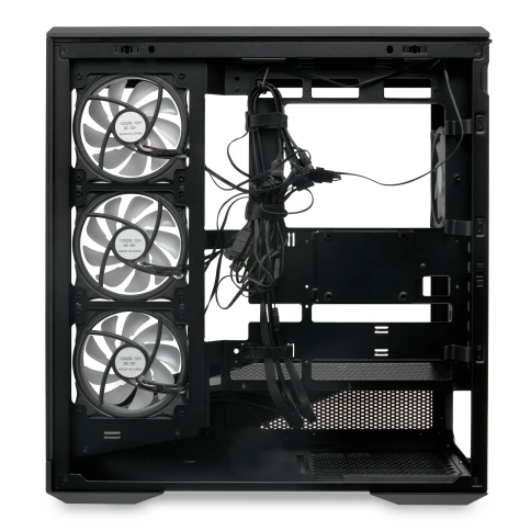 Корпус без блока питания/ Case HSPD F711, Panoramic Full Tower, Black, TG, 0.7 SPCC, 4x120mm ARGB (FN027) ATX, mATX, mITX 190/420/280mm 2x2.5", 2x3.5", 7xPCI 1xUSB-A 3.0, 1xUSB-C 445x235x475mm фото 7