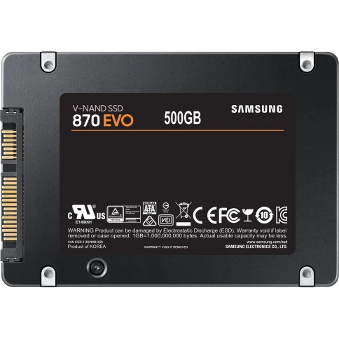 Твердотельные накопители/ Samsung SSD 870 EVO, 500GB, 2.5" 7mm, SATA3, 3-bit MLC, R/W 560/530MB/s, IOPs 98 000/88 000, DRAM buffer 512MB, TBW 300, DWPD 0.33 (12 мес.) фото 5
