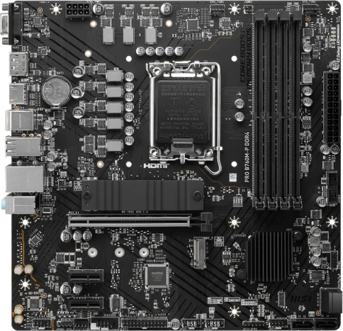 Материнская плата/ MB MSI INTEL B760 s1700, 4xDDR4(128GB), D-SUB/HDMI 1.4/DP, 1xPCIe 4.0x16, 2xPCIe 4.0, 1xLAN, 4xSATA 6Gb/s, 2xM.2, 1xUSB-C, 1xUSB 3.2, 4xUSB 2.0, 2xPS/2, mATX фото 2