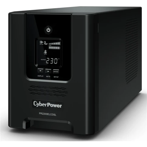 ИБП CyberPower PR2200ELCDSL, Line-Interactive, 2200VA/1980W, 8 IEC-320 С13, 1 IEC C19 розеток, USB&Serial, SNMPslot, LCD дисплей, Black, 0.5х0.6х0.3м., 28.4кг., замена для АРС SMC2000I, SMC2000I-RS и SMT2200I/ UPS Line-Interactive CyberPower PR2200ELC фото 1