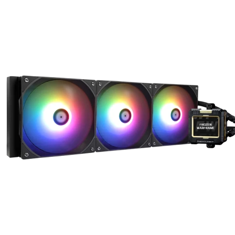 Водяное охлаждение для процессора/ Water Cooling System Thermalright Frozen Warframe 420 ARGB (420mm, LED, Black, ARGB/ Fans: 3x140mm, 88.7CFM, 29.8dBA, 1750RPM/ Pump height 60mm, 23dBA, 3000RPM, Rad thickness 27mm/ S: 1851, 1700, 1200, 115X, 2011, 2066, фото 1