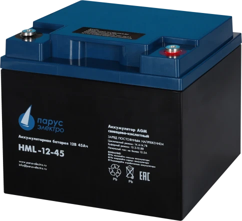Battery Parus Electro, HML-12-45, 12V, 45Ah фото 2