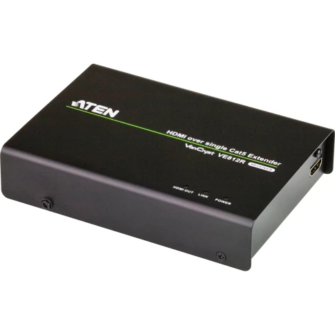 Удлинитель, HDMI, 100 метр., 2xHDMI+RJ45, F, без шнуров, 2xБ.П. 220> 5.3V, (по витой паредо 4kx2k 60HzHDTV 480p/720p/1080i/1080pподдержка HDCPпорт RS232) применмик/ HDMI HDBaseT Extender Receiver W/EU ADP. фото 1
