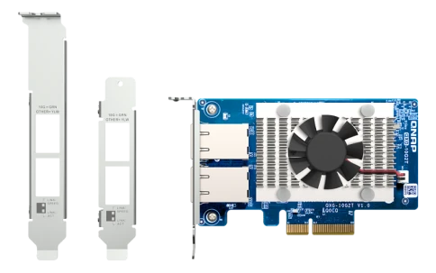 Сетевая карта/ QNAP QXG-10G2T Dual-port BASET 10GbE network expansion card; low-profile form factor; PCIe Gen3 x4 фото 4