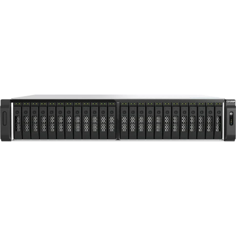 Сетевое хранилище без дисков/ ENTERPRISE QNAP TS-h3077AFU-R7-64G QuTS hero NAS, AMD Ryzen 7 7000 8-c/16t processor, up to 5.3 GHz, 64 GB UDIMM DDR5 (2x 32 GB) up to 128 GB (4 x 32 GB), 30-bay x 2.5-inch for SATA SSD, 2x10 GbE, 2x2.5 GbE, 3xPCIe Slot, 2xUS фото 2